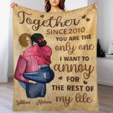 I'm Yours, No Returns Or Refunds - Couple Personalized Custom Blanket - Gift For Husband Wife, Anniversary - Lovscape